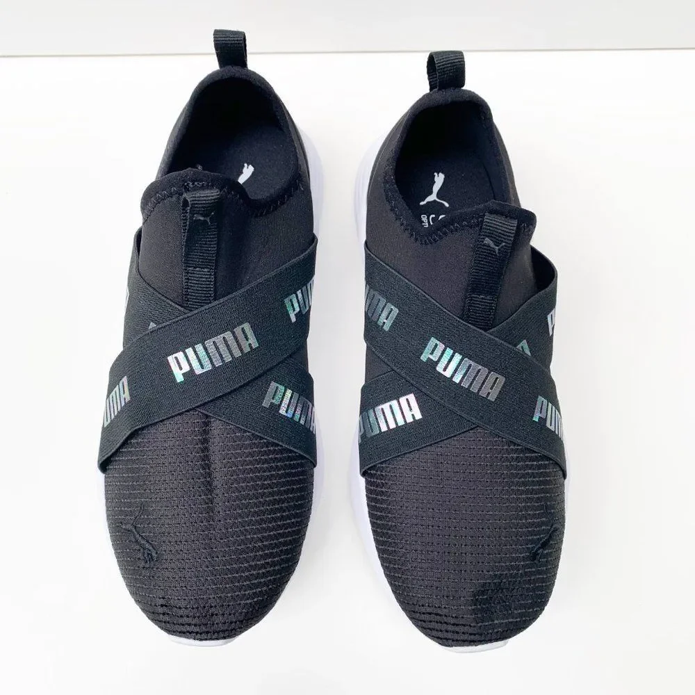 Puma Essential Black Comfort Slip On Sneaker Shoes Size 5Y / 6.5-7 Women - Picture 3 of 13